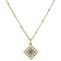Mixed Metal Diamond Necklace